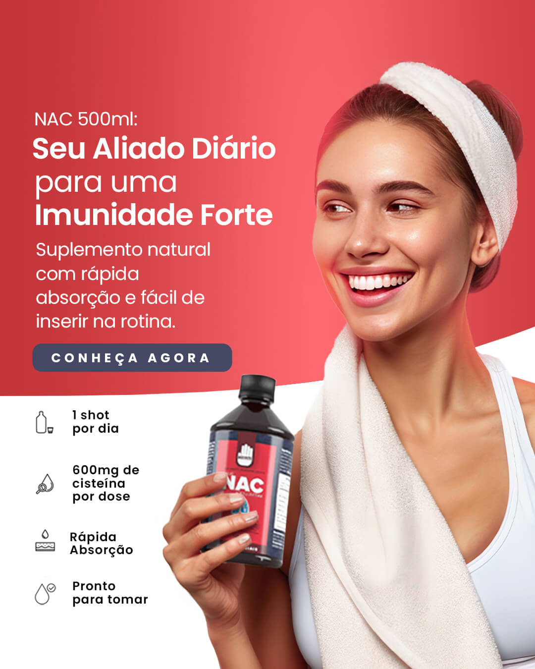 NAC N-Acetilcisteína - 500ml - Ohway