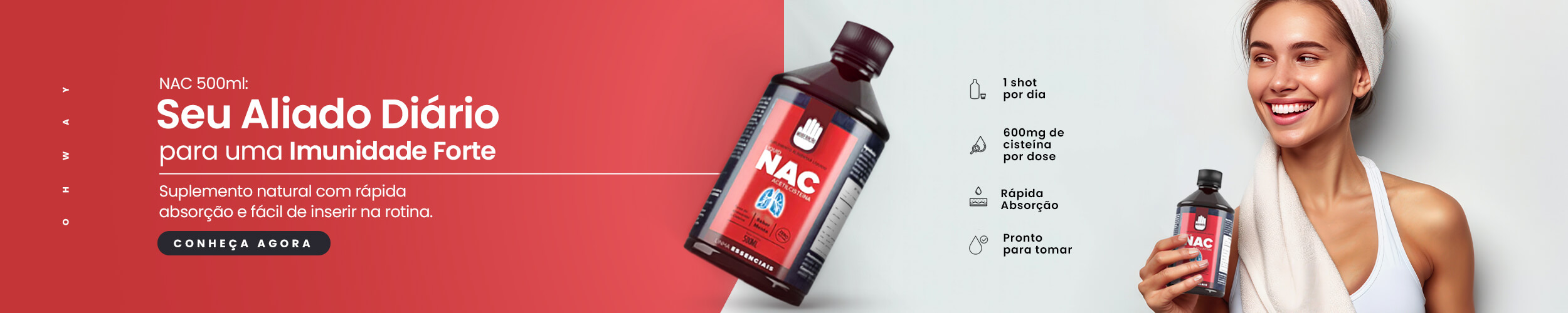 NAC N-Acetilcisteína - 500ml - Ohway